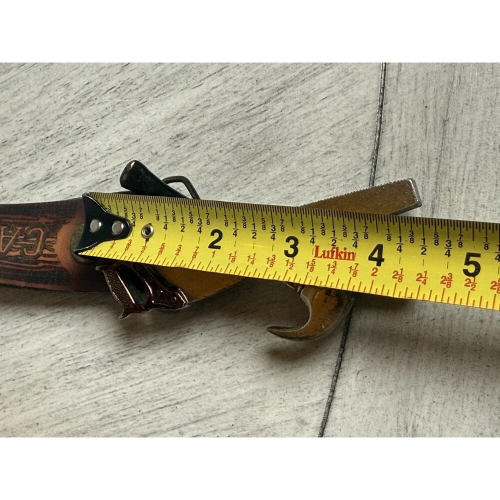 1981 Great American Buckle Co Carpenter Hammer Saw Level Belt Buckle 41” VTG